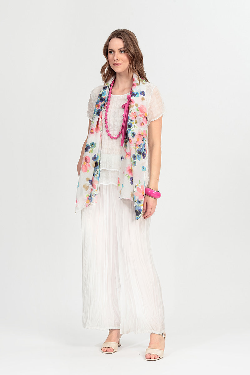Layered White Light Silk Blouse 6