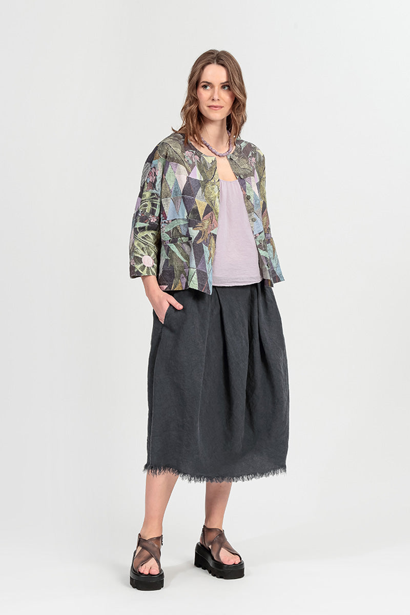 Art Mosaic Linen Jacket Blouse 8