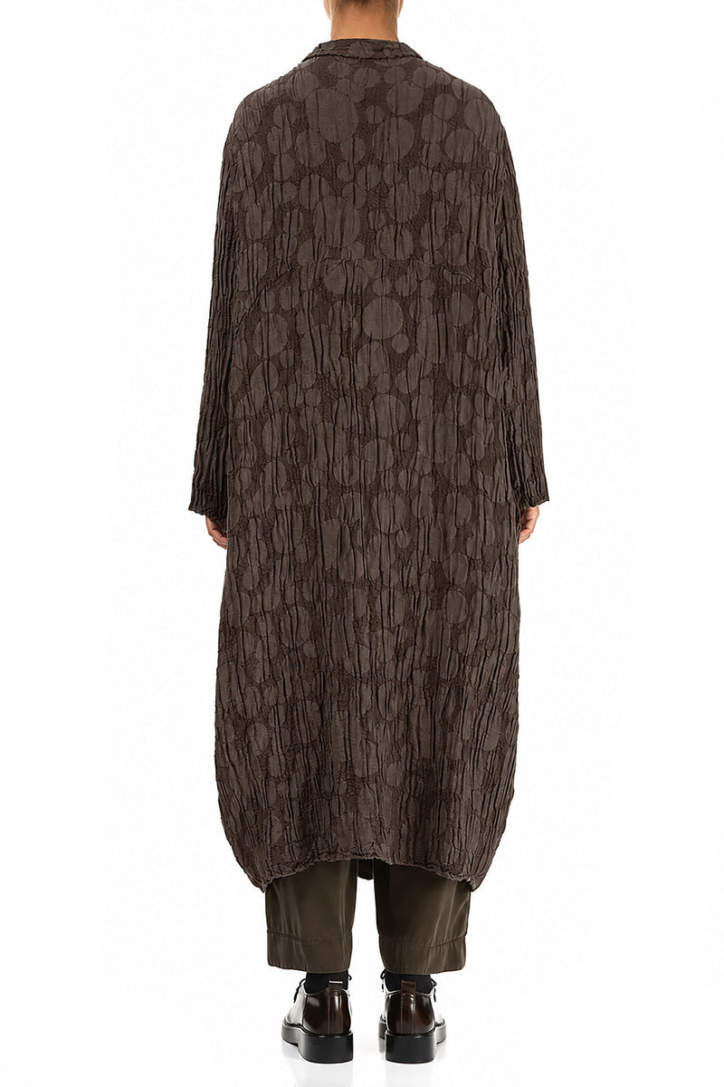 Balloon Forest Brown Circle Silk Linen Jacket 2
