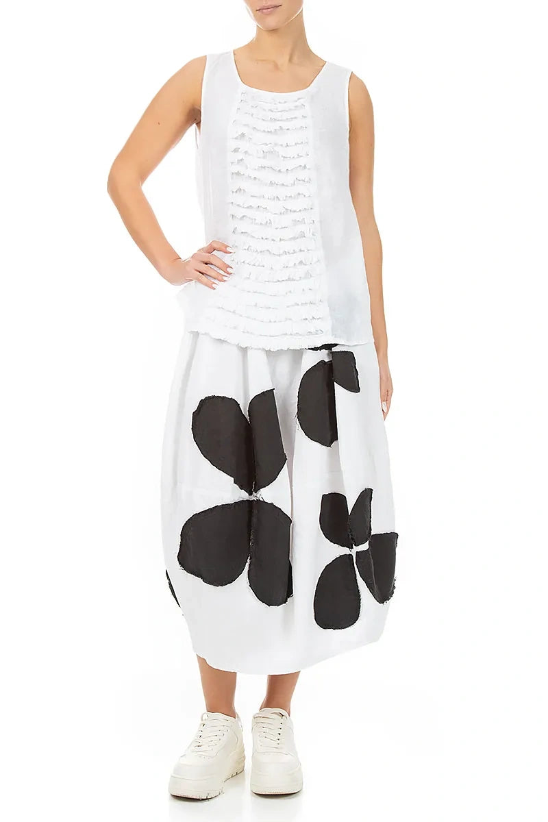 Balloon White Petal Linen Skirt 4