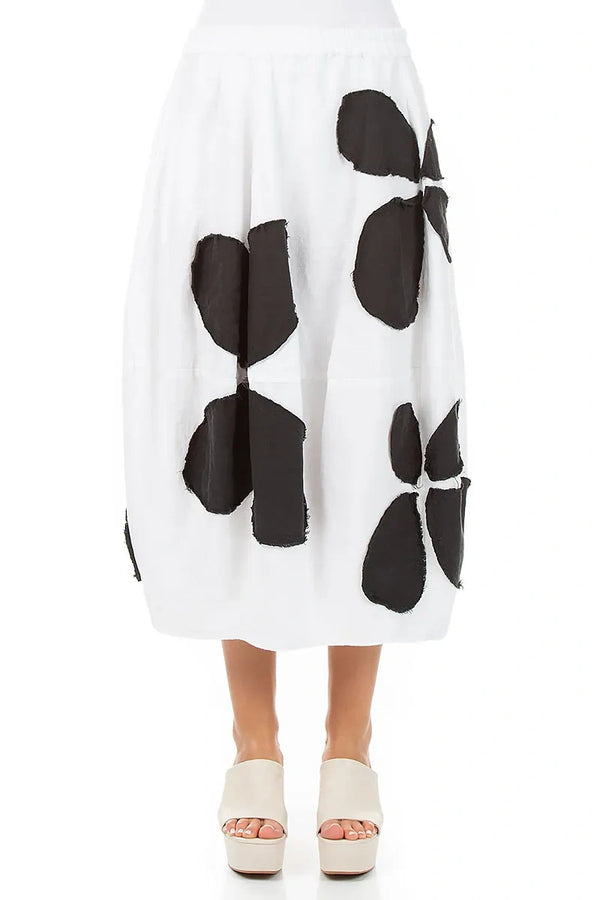 Balloon White Petal Linen Skirt 1