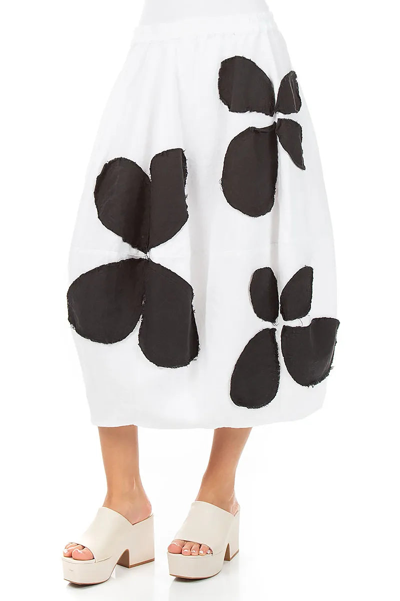 Balloon White Petal Linen Skirt 3