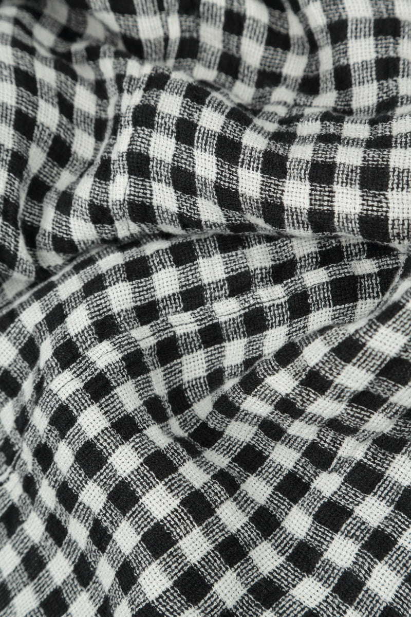 Black & White Check Linen Jacket Blouse 5