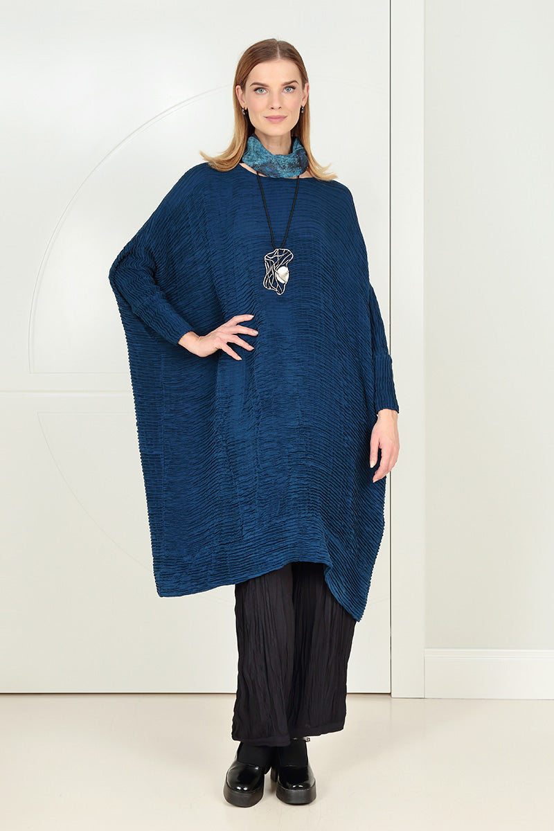 Square Blue Reverie Silk Cotton Scarf 5
