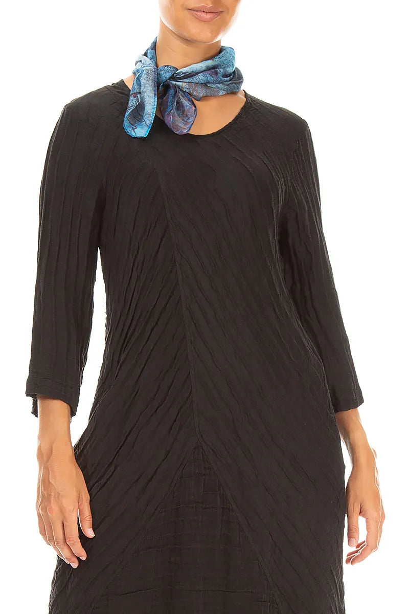 Square Blue Reverie Silk Cotton Scarf 3