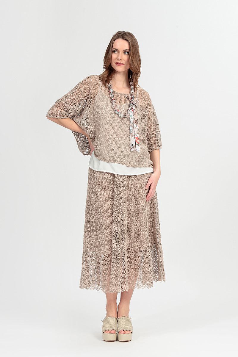 Boxy Beige Broderie Cotton Blouse 7