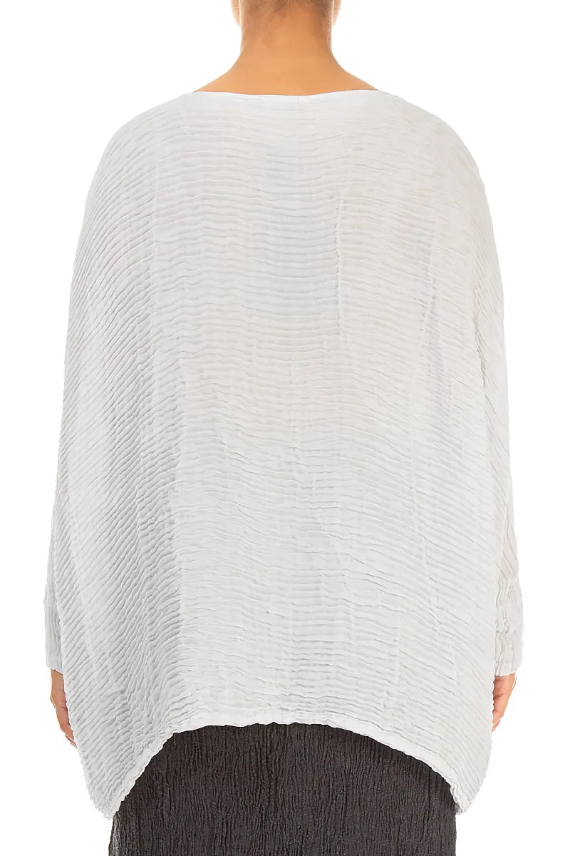 Blouse oversize en soie plissée Gris perle
