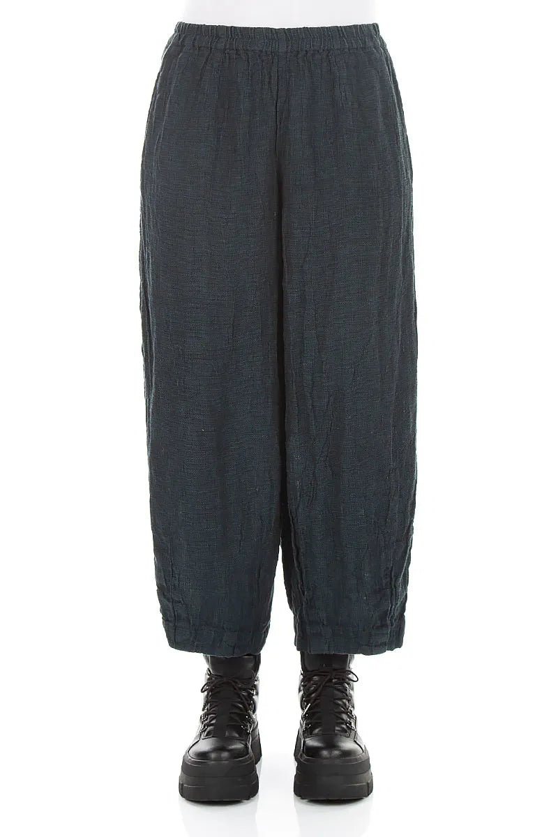 Bubble Deep Turquoise Mélange Linen Trousers 1