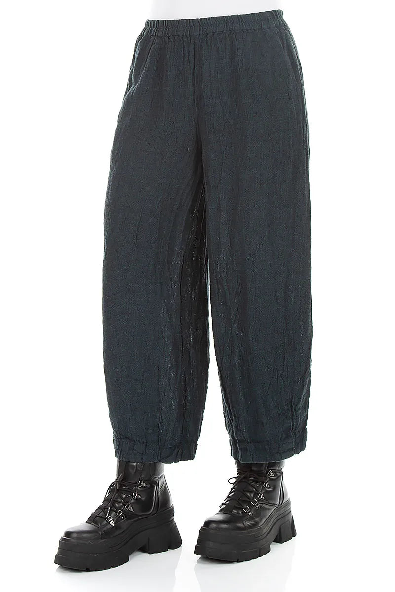 Bubble Deep Turquoise Mélange Linen Trousers 3