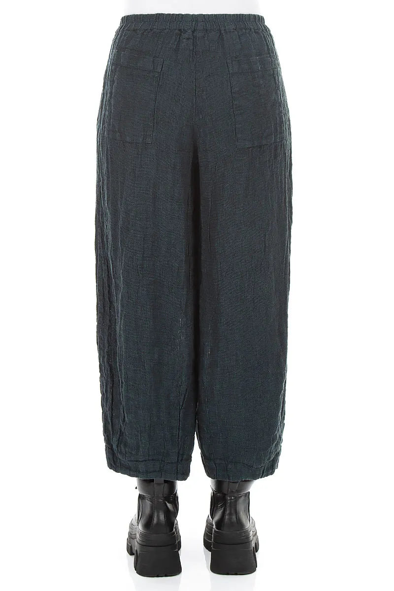 Bubble Deep Turquoise Mélange Linen Trousers 2