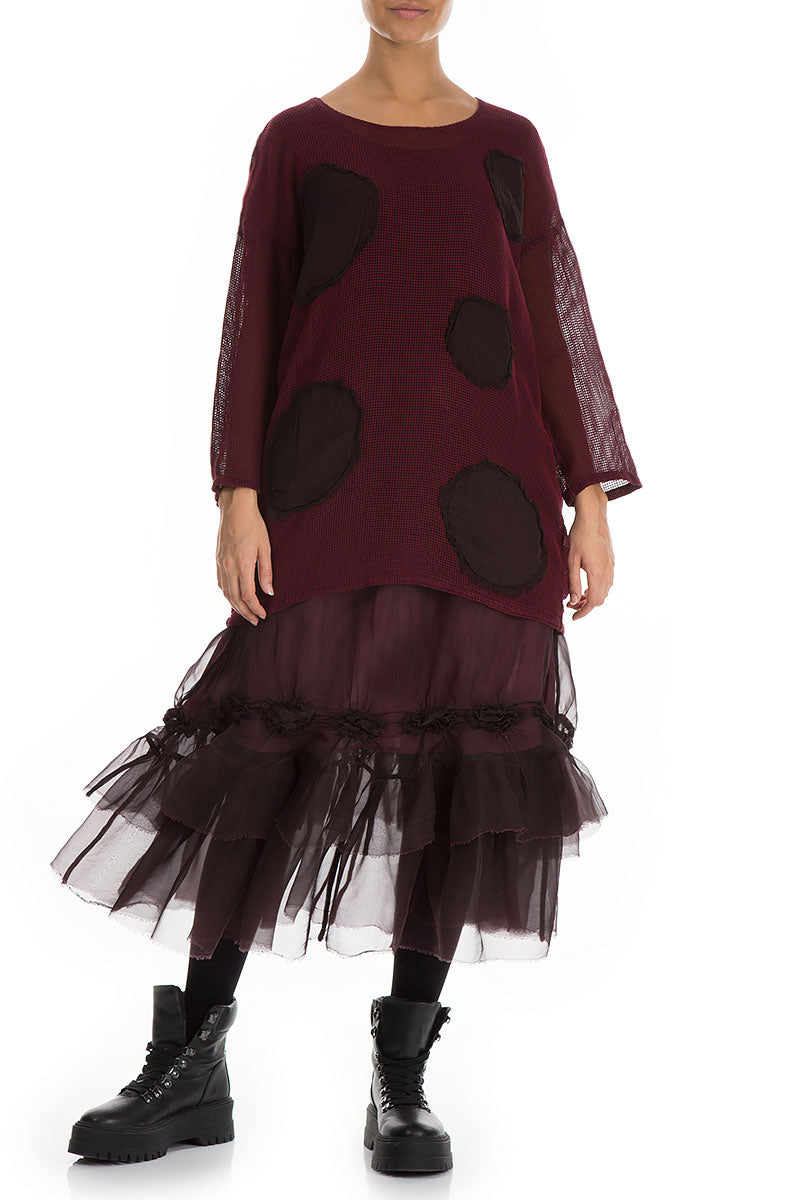 Bubbles Mesh Wine Silk Tunic 3