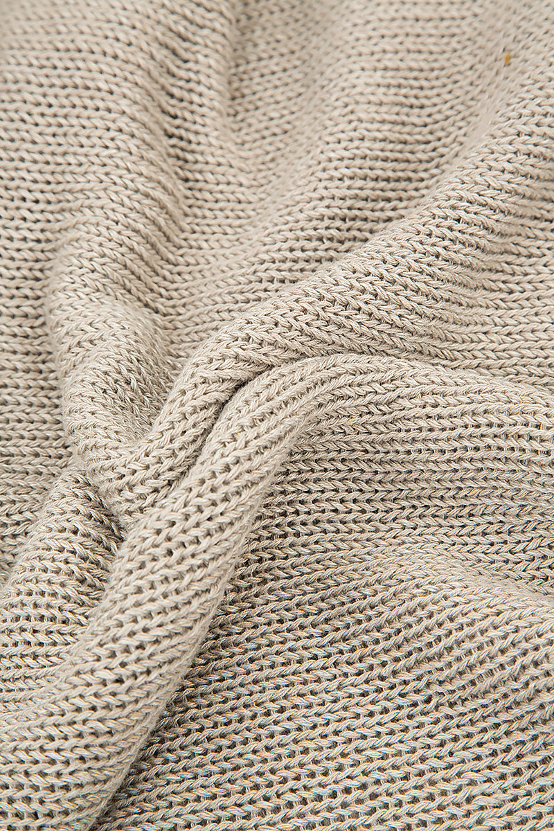 Buttoned Natural Linen Cardigan 5