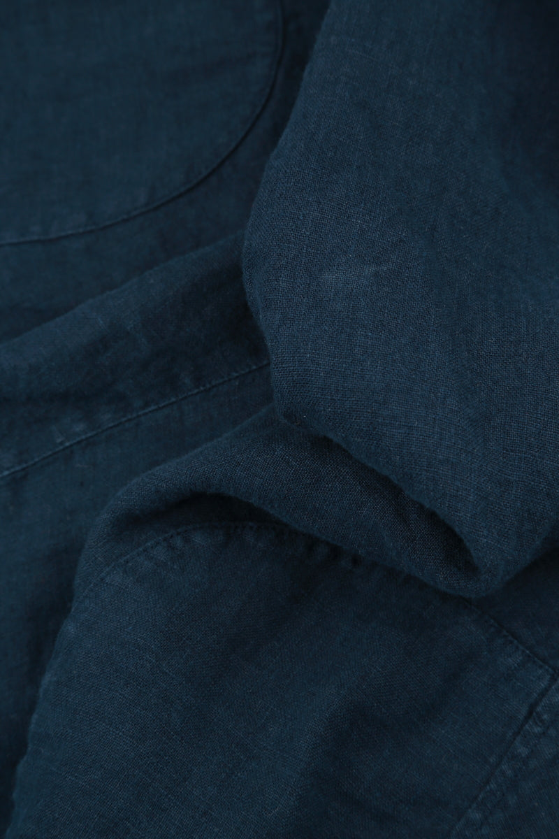 Buttoned Navy Linen Jacket 5