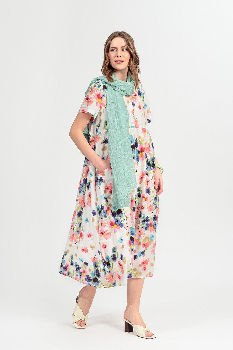 Buttoned Primrose Silk Bamboo Dress 7
