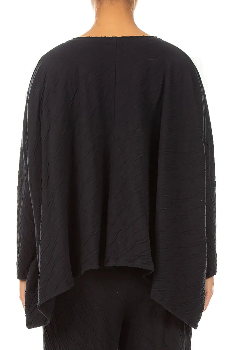 Cascading Waves White Wavy Cotton Blouse 2