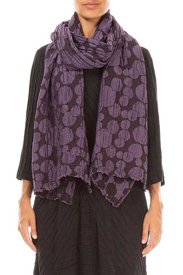 Deep Plum Circle Silk Linen Scarf