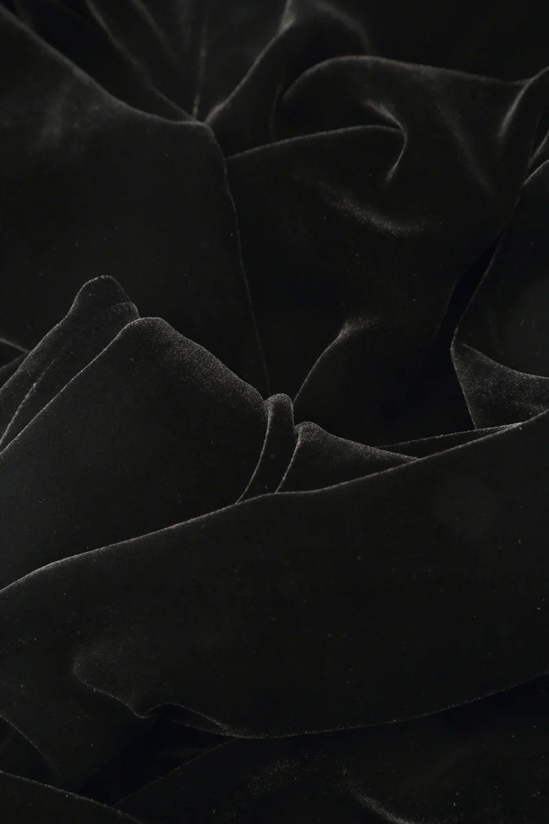 Detachable Neck Black Silk Velvet Tunic 6