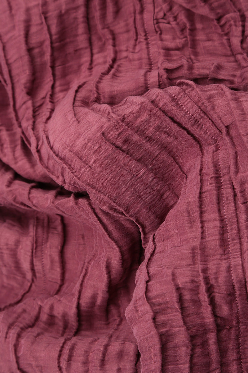 Dropped Edge Antique Ruby Crinkled Silk Tunic 5