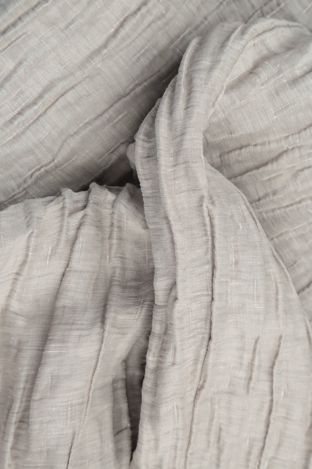 Dropped Edge Crinkled Beige Silk Linen Jacket 5