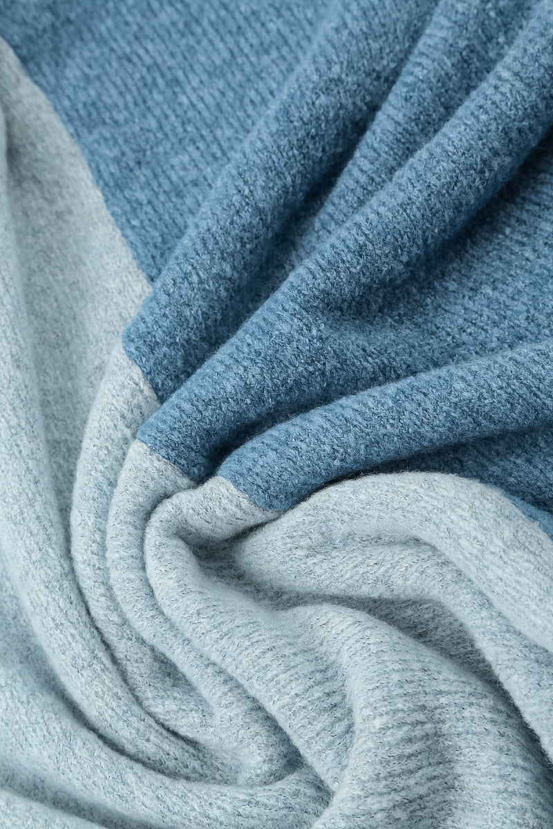 Dual Silver & Petrol Blue Wool Sweater 5