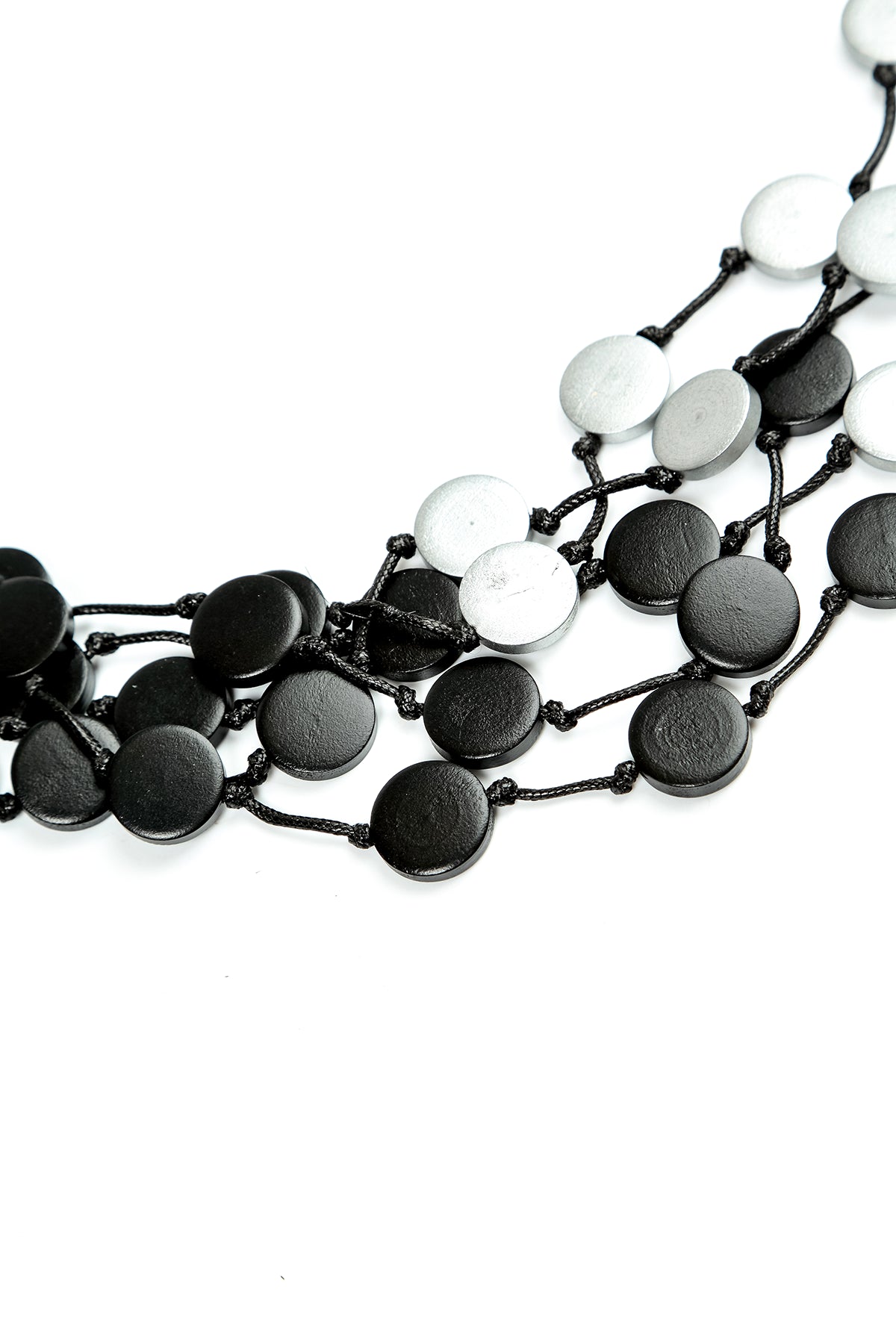 Dual Cascade Wooden Coin Necklace 2
