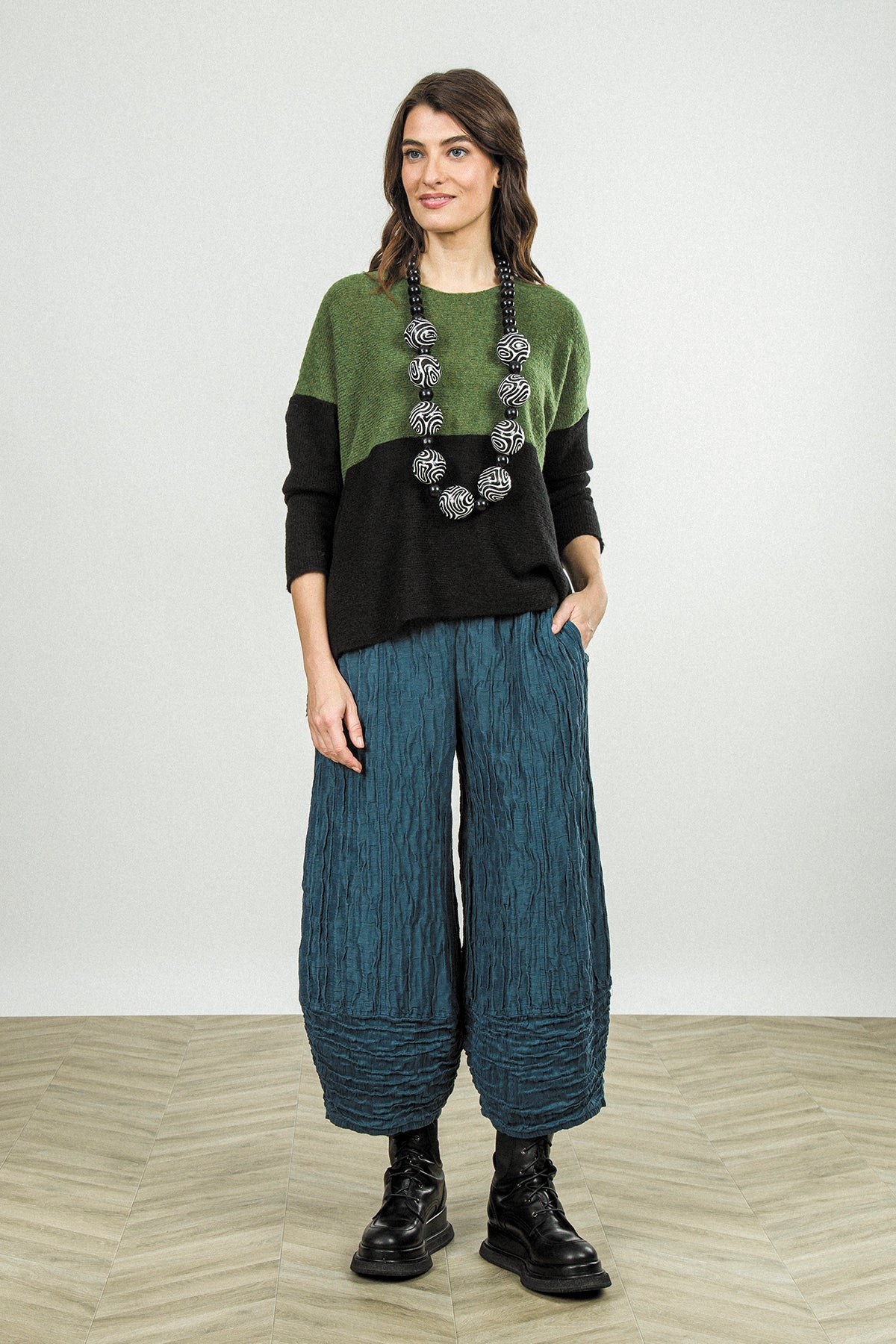 Dual Green & Black Wool Sweater 1