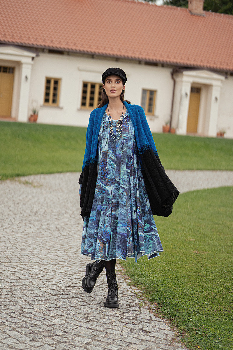 Flared Maxi Blue Reverie Cotton Dress 1