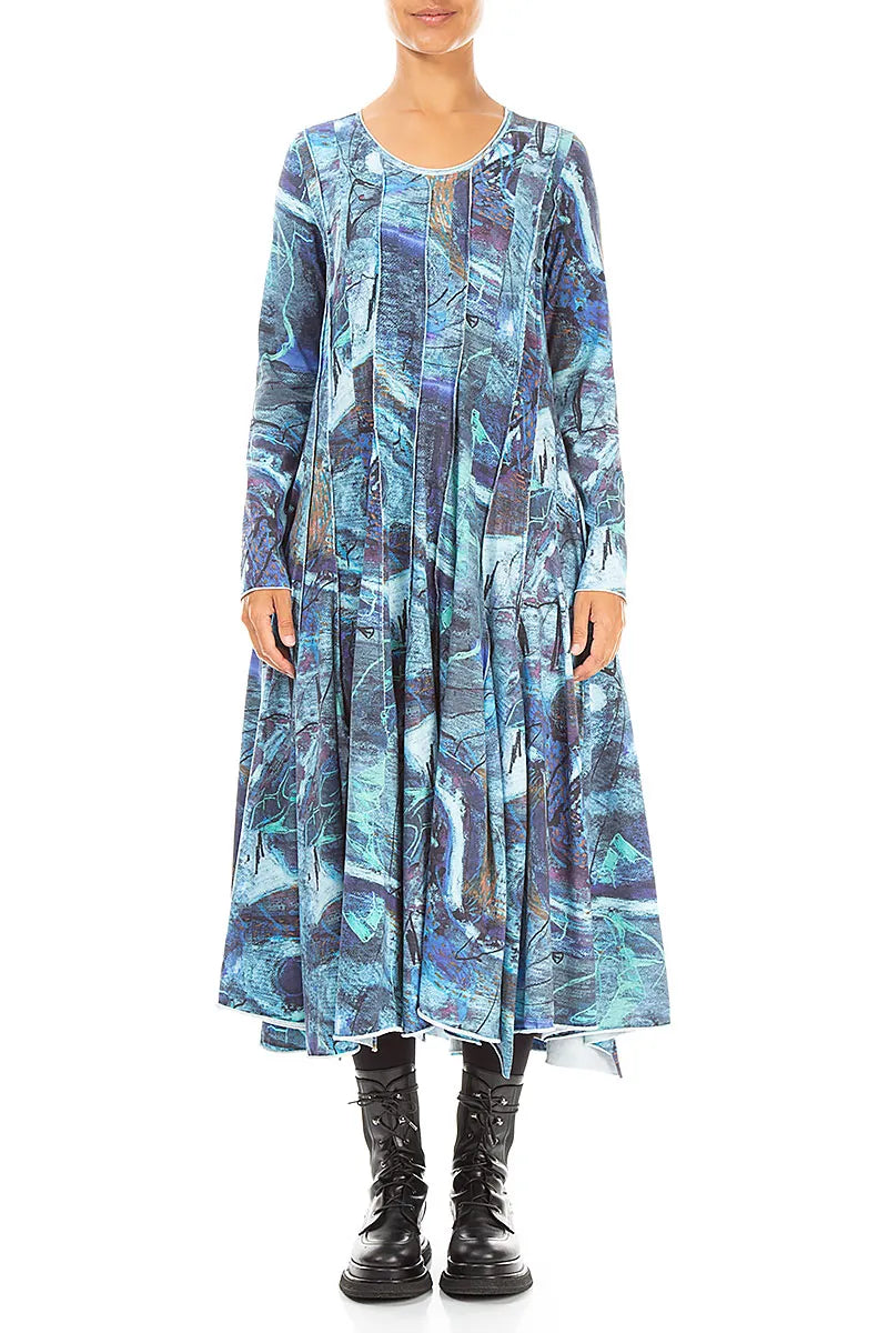 Flared Maxi Blue Reverie Cotton Dress 2