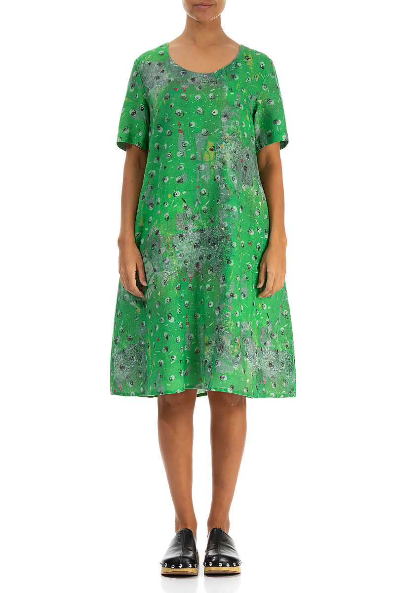 Flared Midi Meadow Linen Dress 1