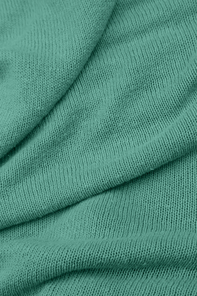 Frilled Neck Mint Linen Cardigan 5