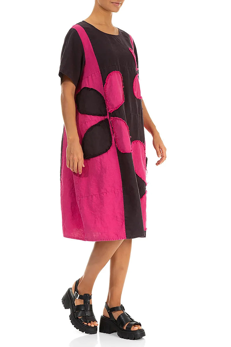 Fuchsia Petal Linen Dress 4