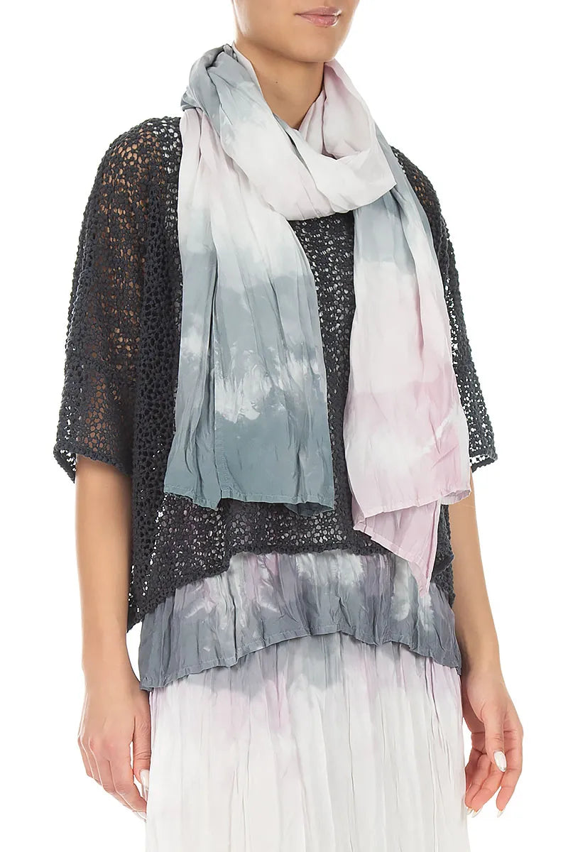 Grey Blush Ombré Pure Silk Scarf 3