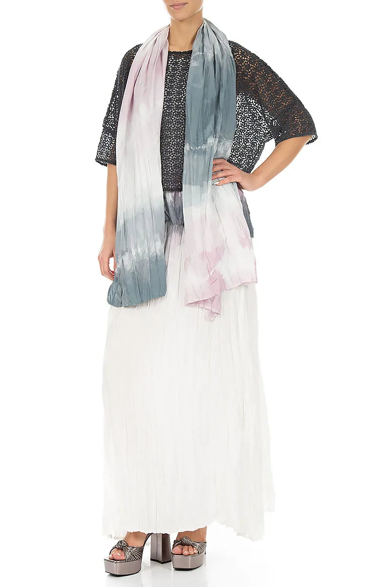 Grey Blush Ombré Pure Silk Scarf 2