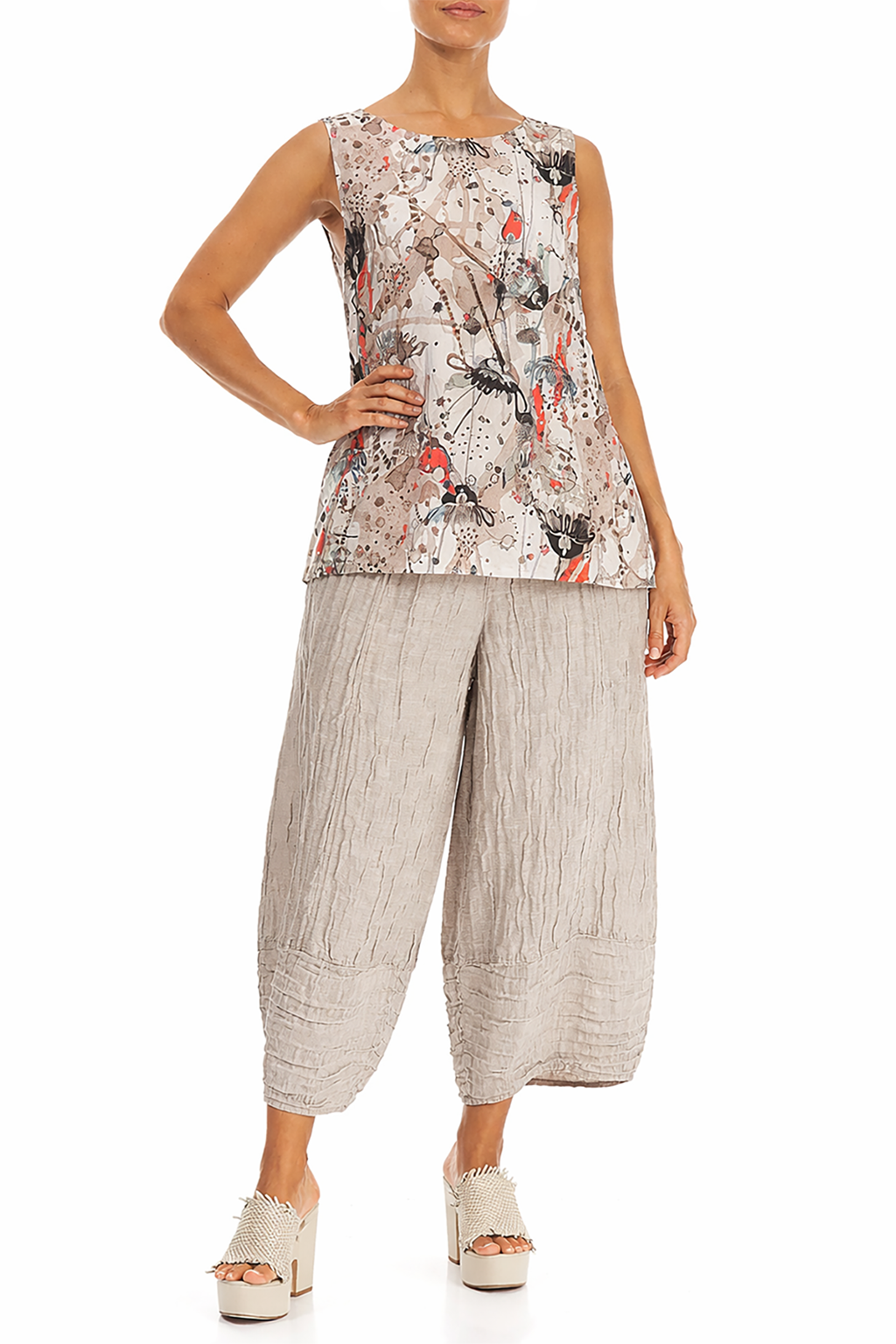 Sleeveless Savannah Textured Silk Top 4