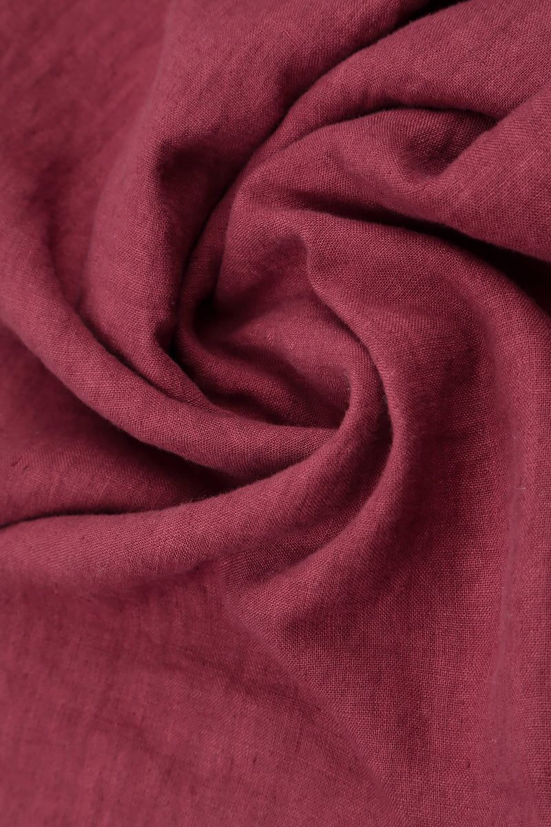 Taper Long Antique Ruby Linen Trousers 4