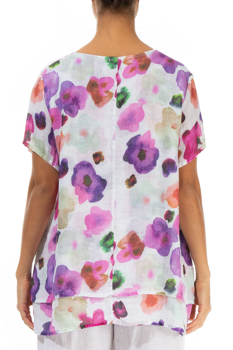Layered Blossom Gauze Linen Blouse 2