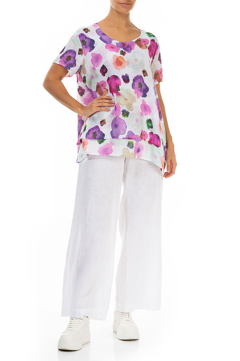 Layered Blossom Gauze Linen Blouse 4