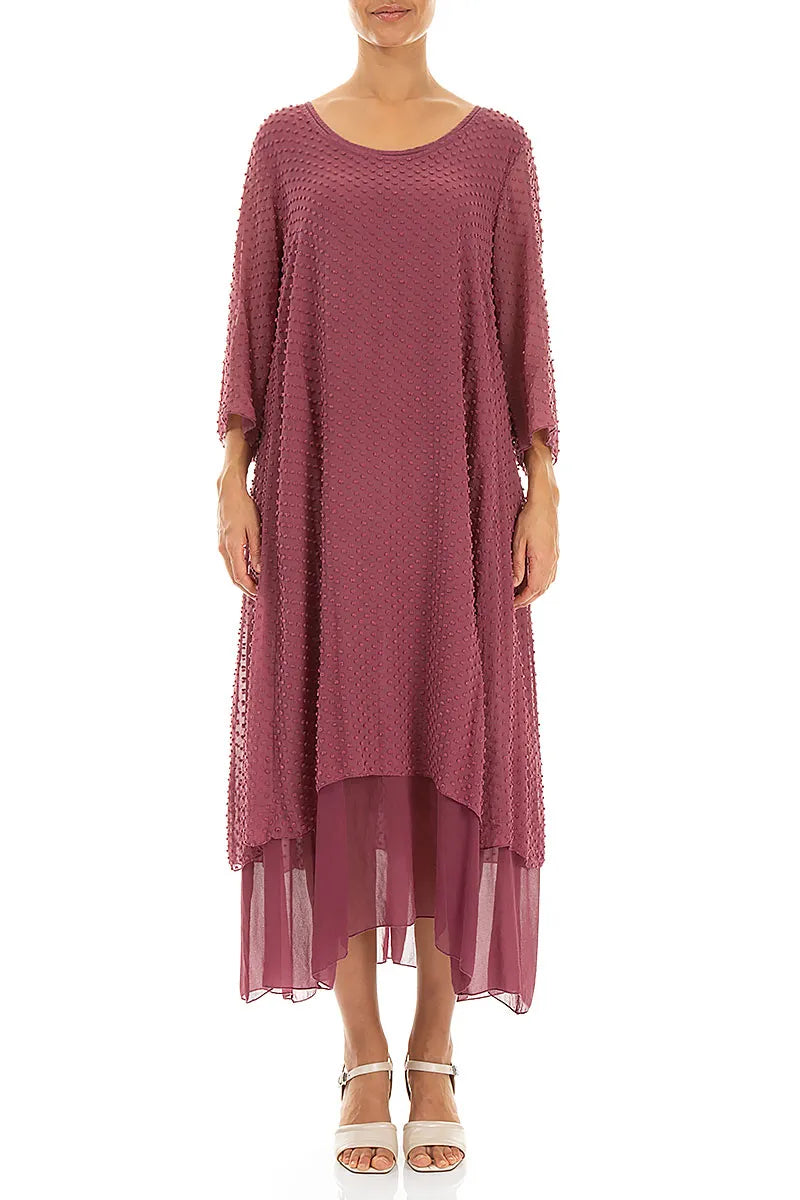 Layered Dotty Antique Ruby Silk Dress 1