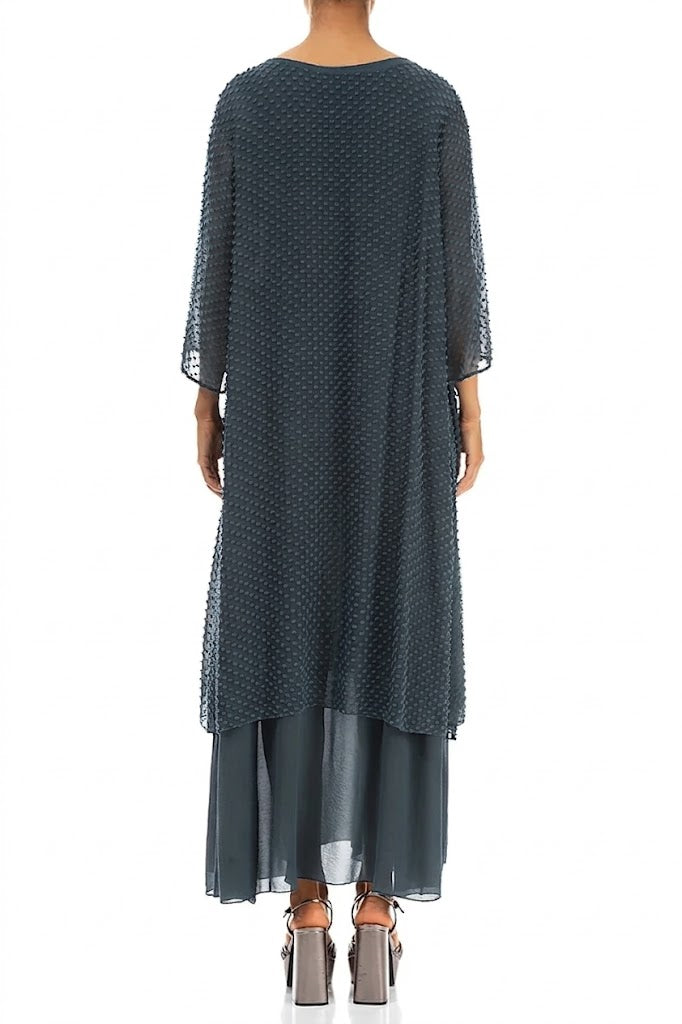 Layered Dotty Graphite Silk Dress 2