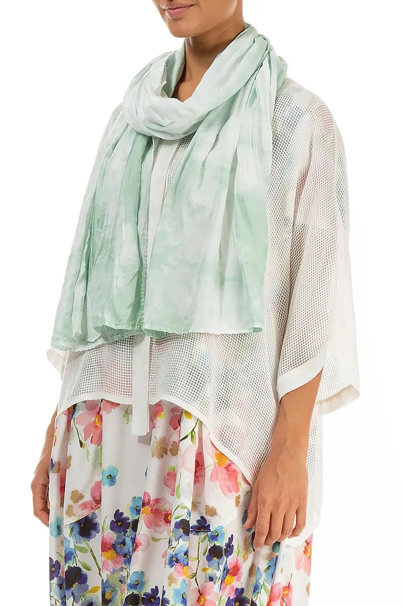 Liquid Sea Mist Pure Silk Scarf 3