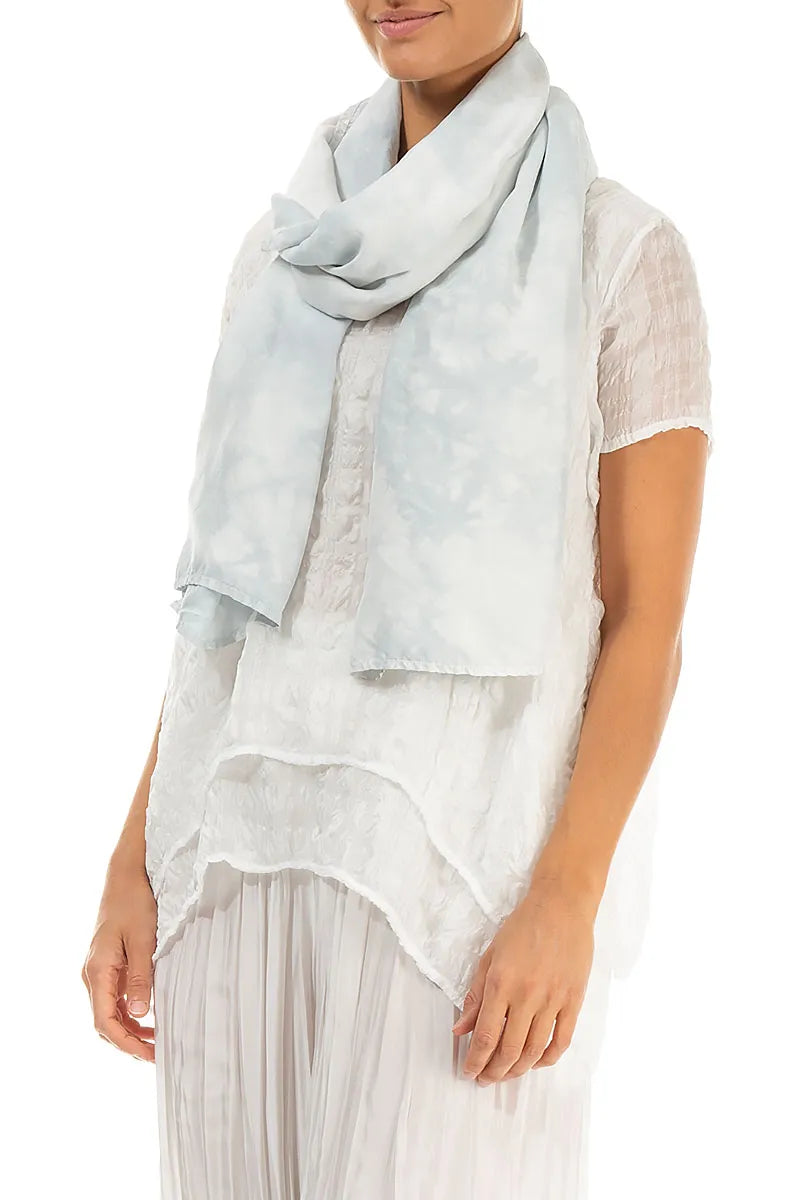 Liquid Silver Pure Silk Scarf 3