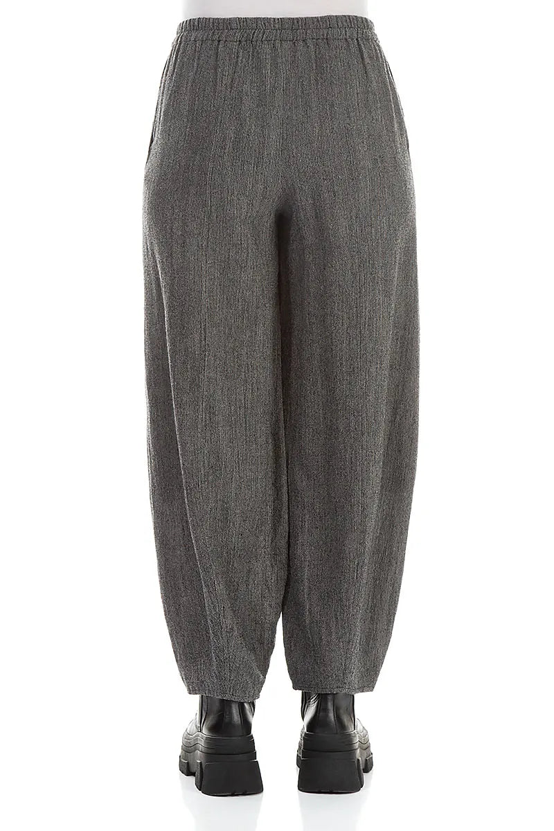 Long Grey Pure Wool Trousers