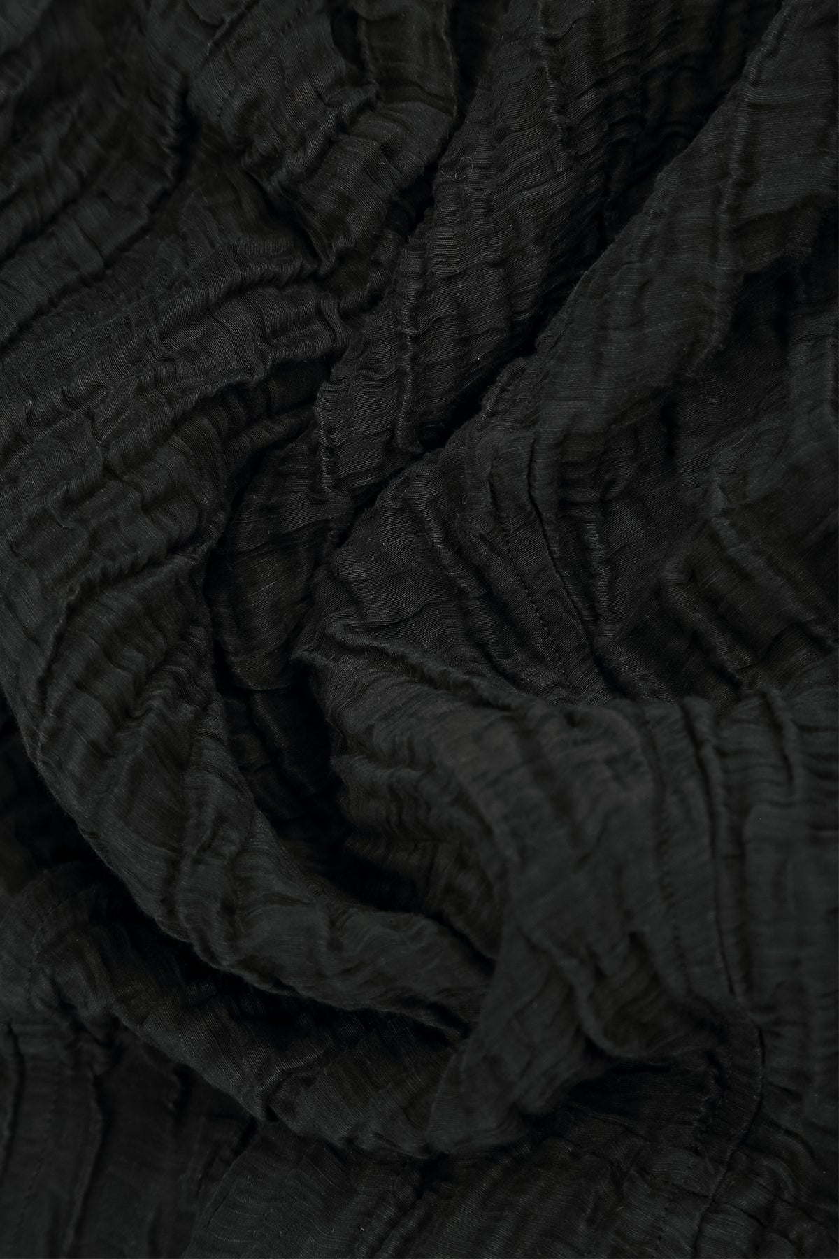 Longer Back Crinkled Black Silk Linen Jacket 5