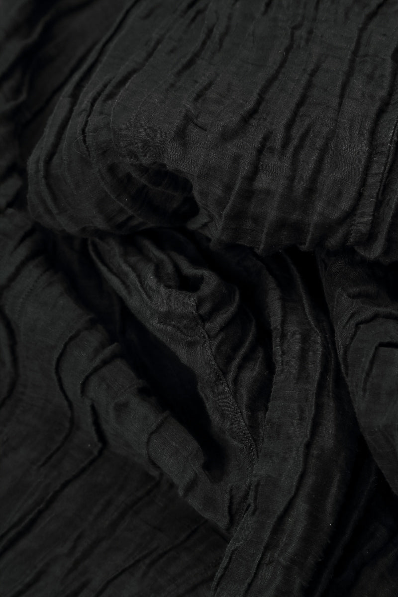 Longer Back Crinkled Black Silk Linen Jacket 6