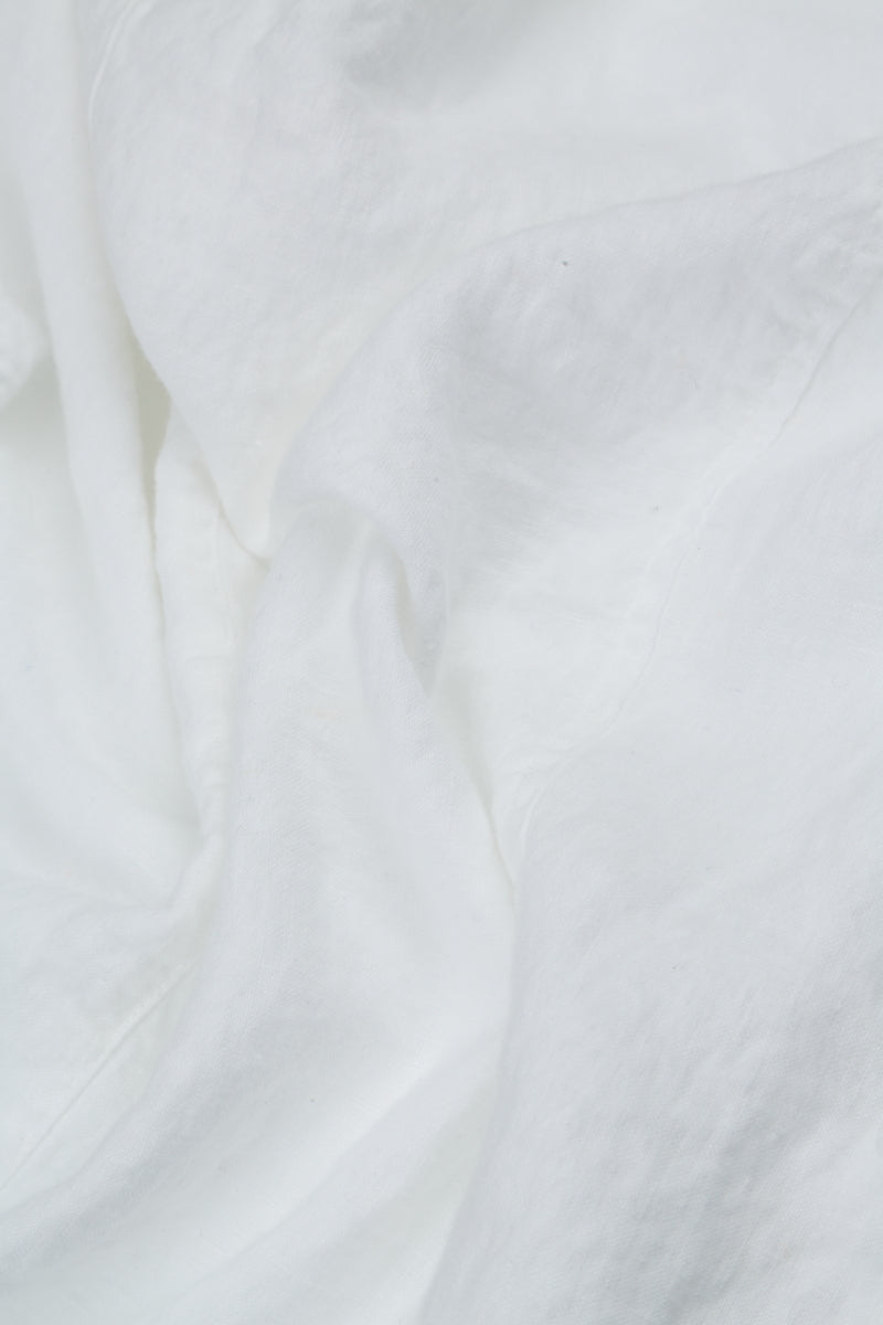 Longer Back White Gauze Linen Shirt 5