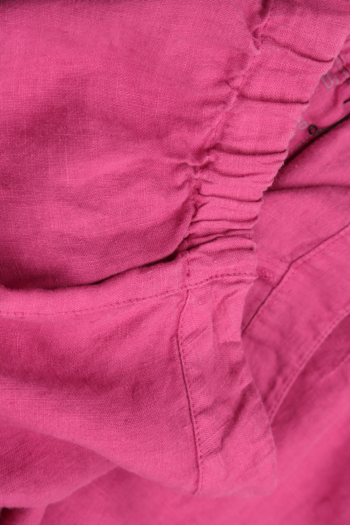 Loose Back Pockets Fuchsia Linen Trousers 4
