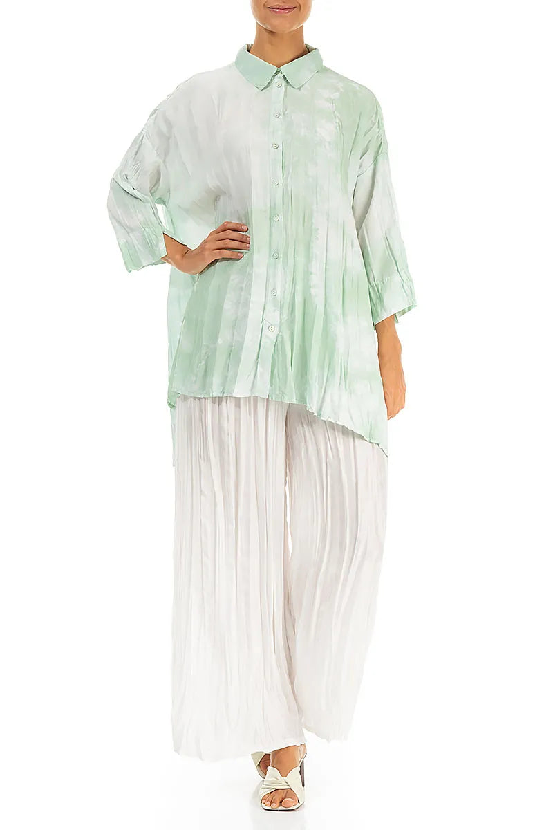 Loose Liquid Sea Mist Crumpled Pure Silk Shirt 5