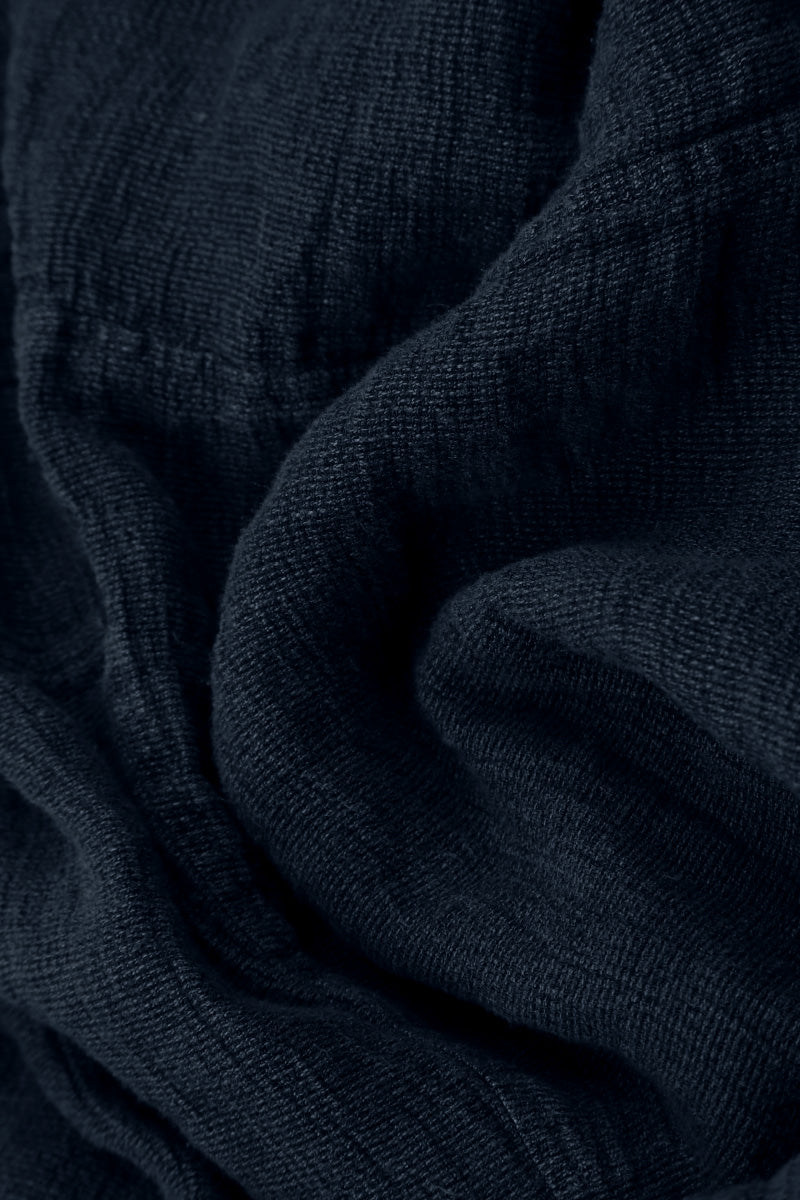 Loose Royal Blue Mélange Linen Trousers 4