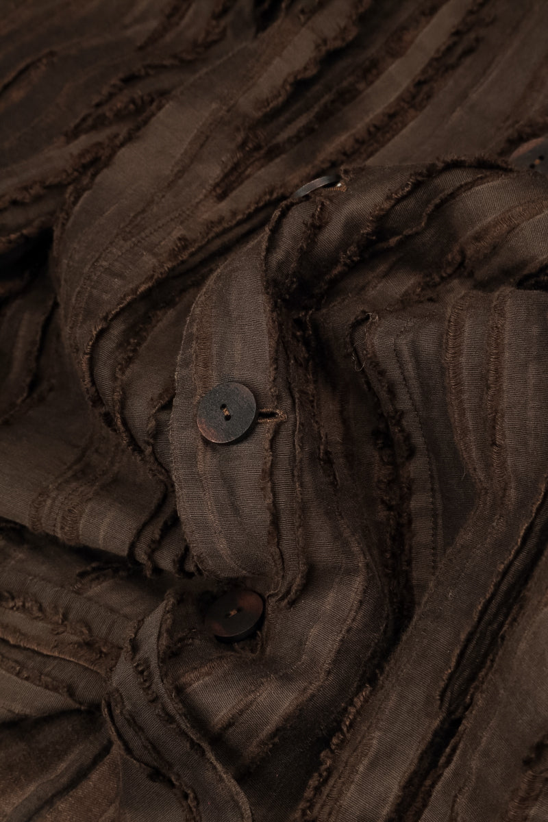 Loose Truffle Brown Fray Weave Shirt 6
