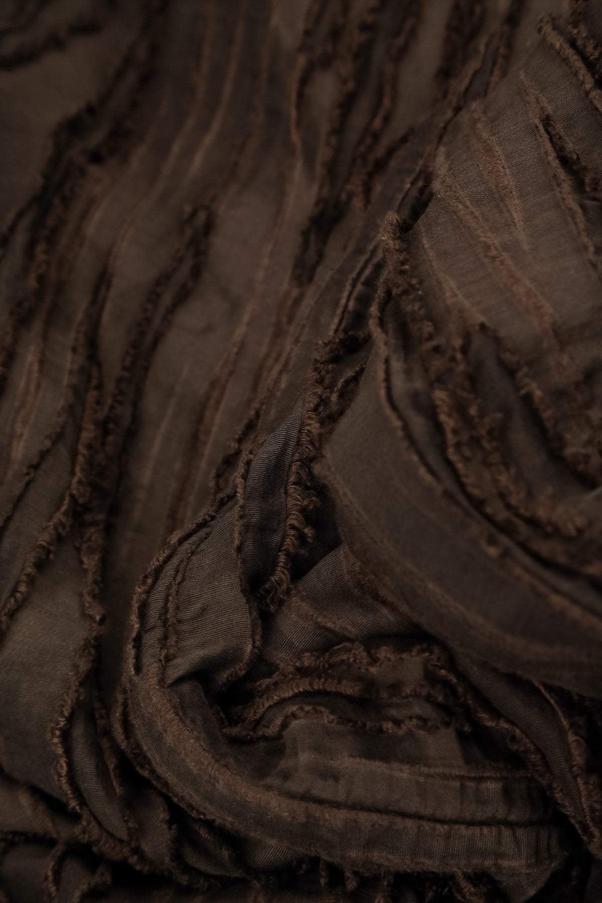 Loose Truffle Brown Fray Weave Shirt 5